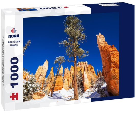 Noah Jigsaw Puzzle Picturesque colorful pink rocks of the Bryce Canyon National park in the winter season, Utah, USA 1000 Pieces