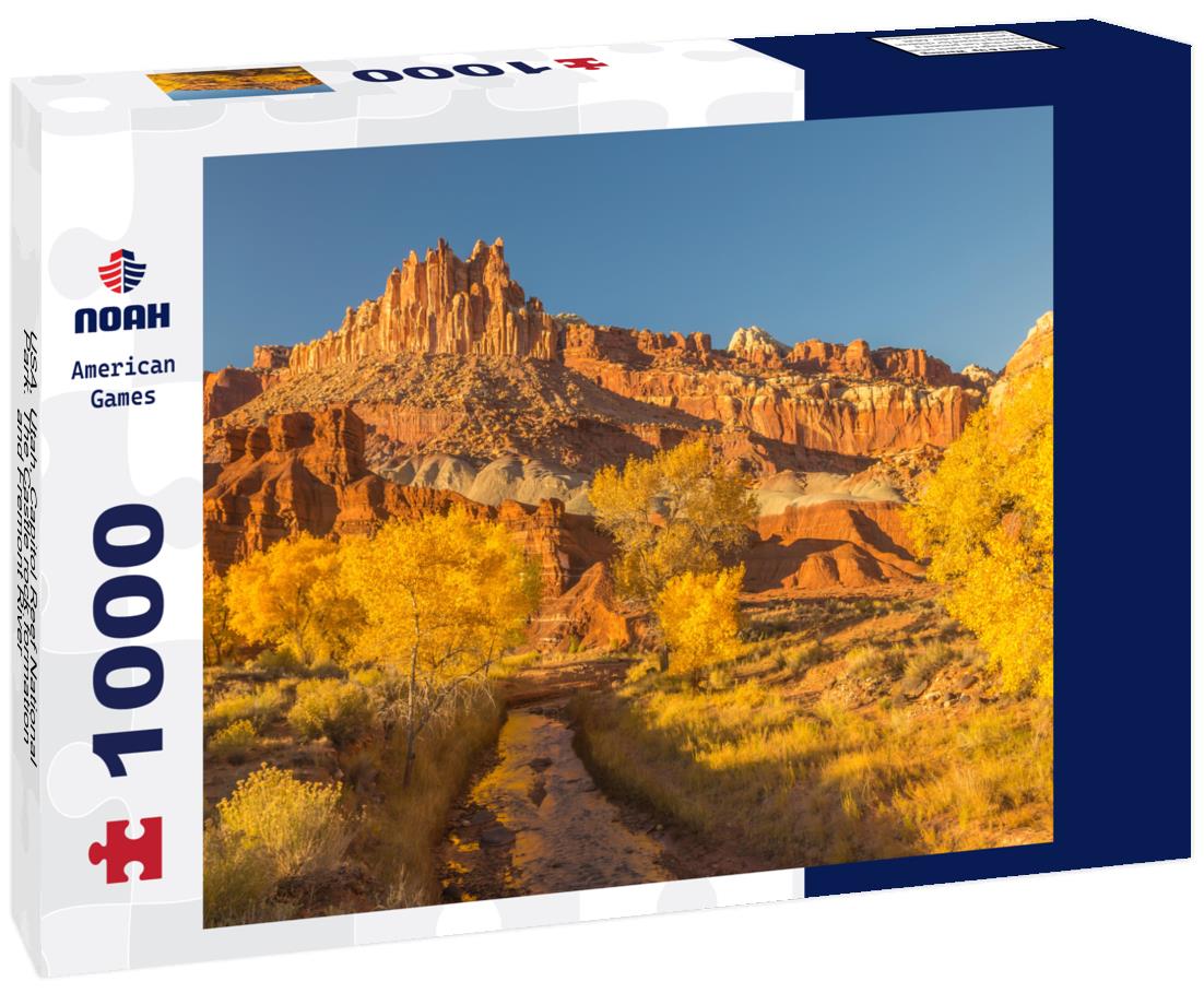 Noah Jigsaw Puzzle USA, Utah, Capitol Reef National Park. The Castle rock formation and Fremont River 1000 Pieces