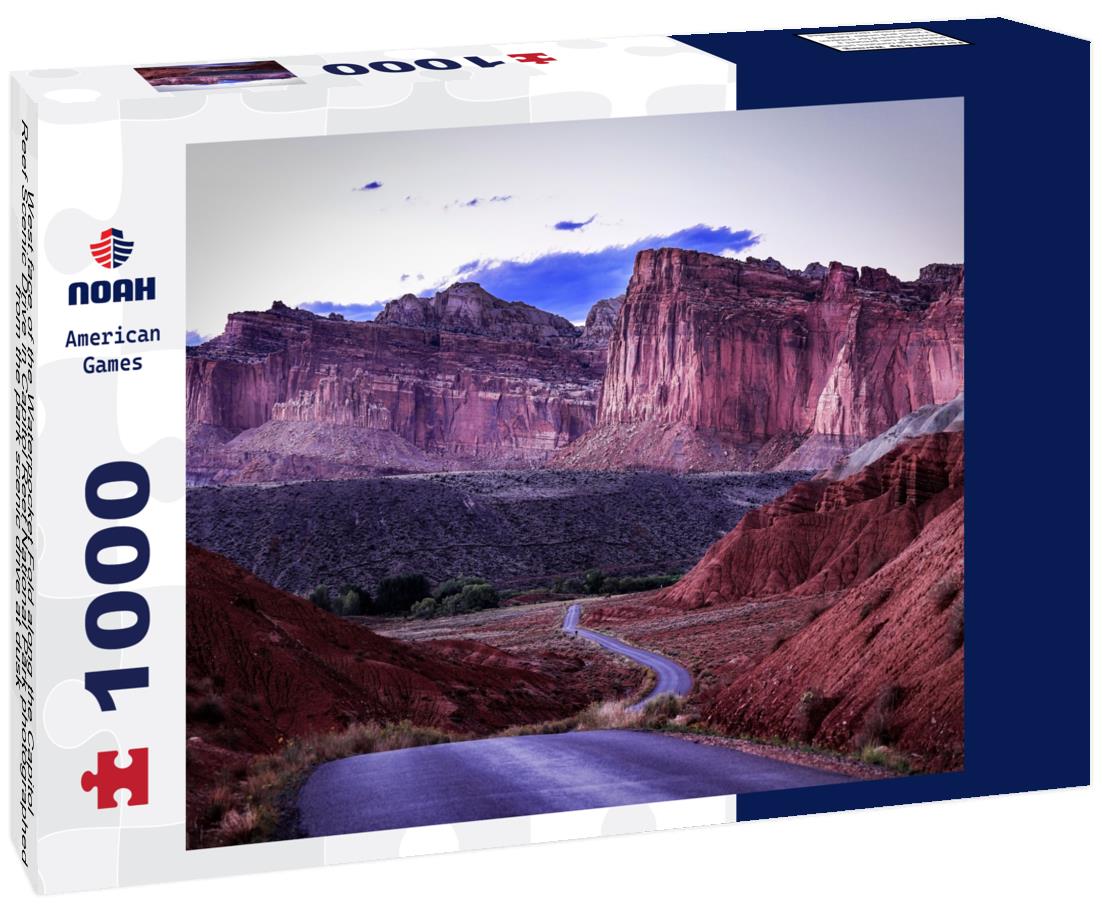 Noah Jigsaw Puzzle West face of the Waterpocket Fold along the Capitol Reef Scenic Drive in Capitol Reef National Park photographed from the park scenic drive at dusk 1000 Pieces
