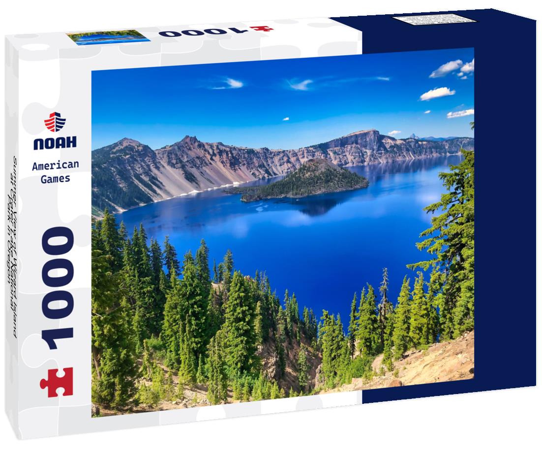 Noah Jigsaw Puzzle Summer View of Wizard Island at Crater Lake National Park in Oregon 1000 Pieces