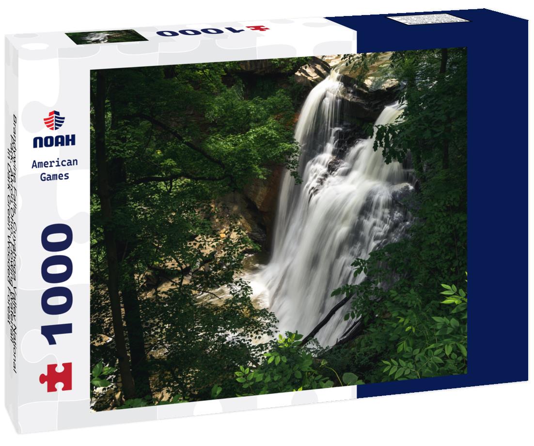 Noah Jigsaw Puzzle Brandywine Falls, Cuyahoga Valley National Park, Akron Ohio, Flowing Waterfall In Dark Green Wooded Forest 1000 Pieces