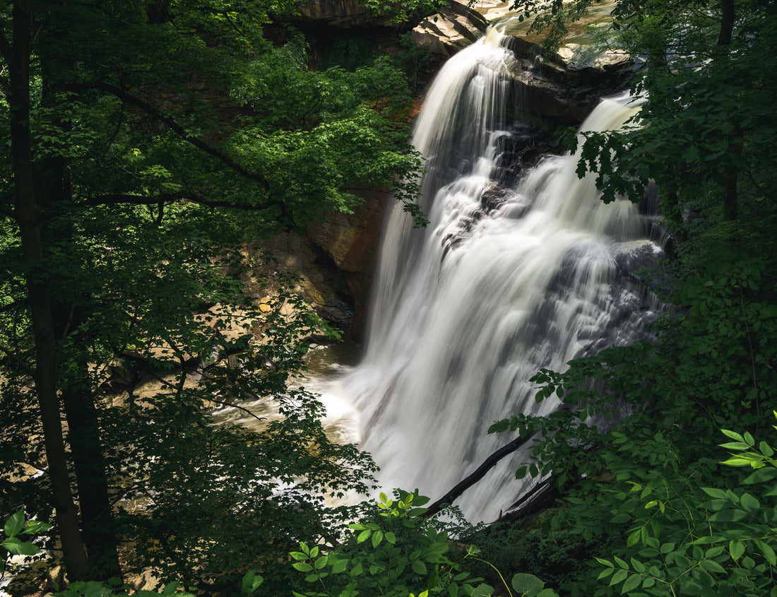 Noah Jigsaw Puzzle Brandywine Falls, Cuyahoga Valley National Park, Akron Ohio, Flowing Waterfall In Dark Green Wooded Forest 1000 Pieces