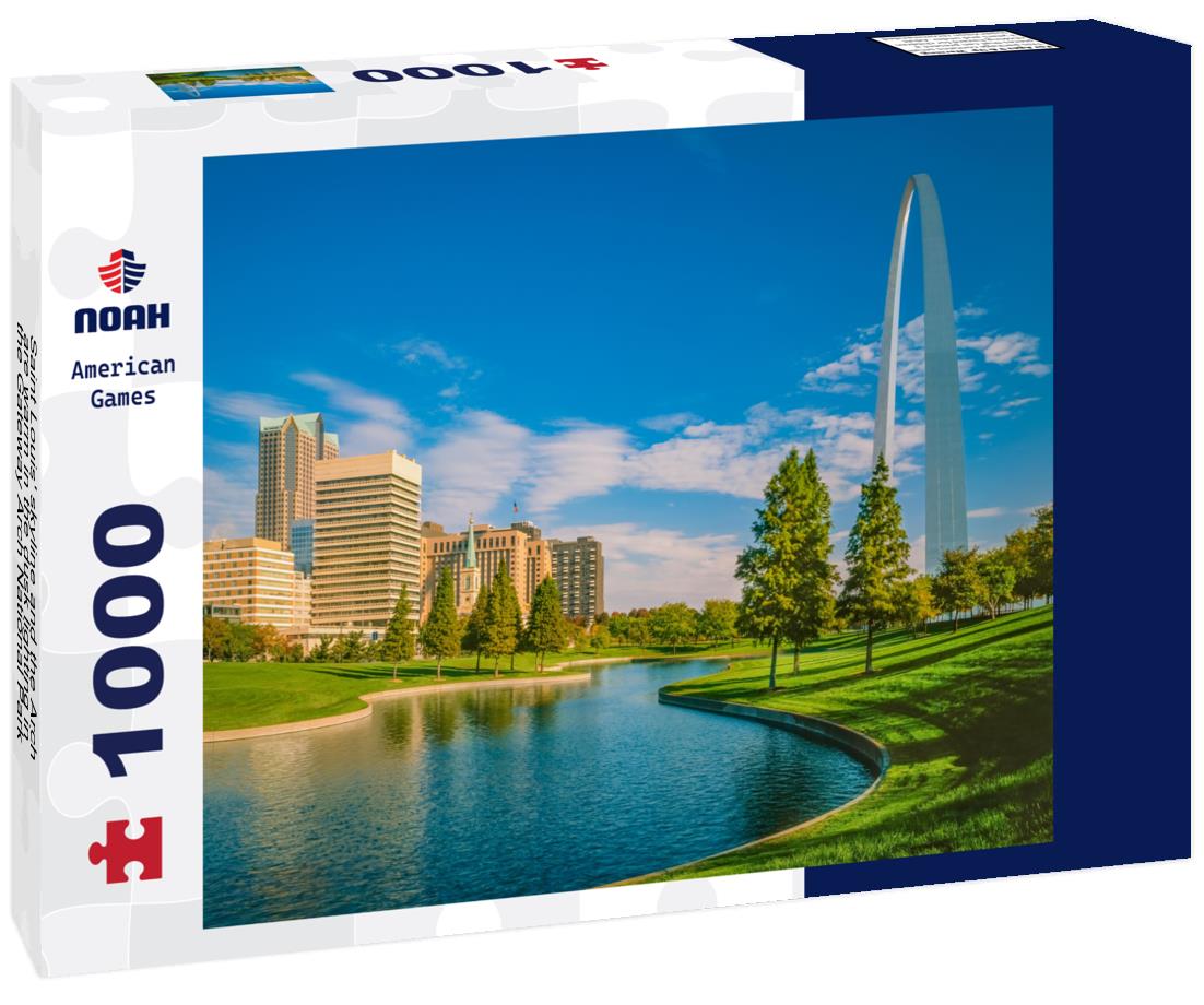 Noah Jigsaw Puzzle Saint Louis' skyline and the Arch are warm in the dusk lighting in the Gateway Arch National Park 1000 Pieces