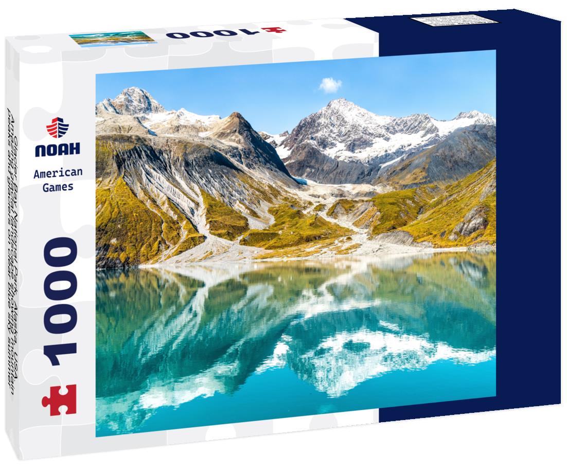 Noah Jigsaw Puzzle Glacier Bay National Park, Alaska, USA. Amazing glacial landscape showing mountain peaks and glaciers on clear blue sky summer day 1000 Pieces
