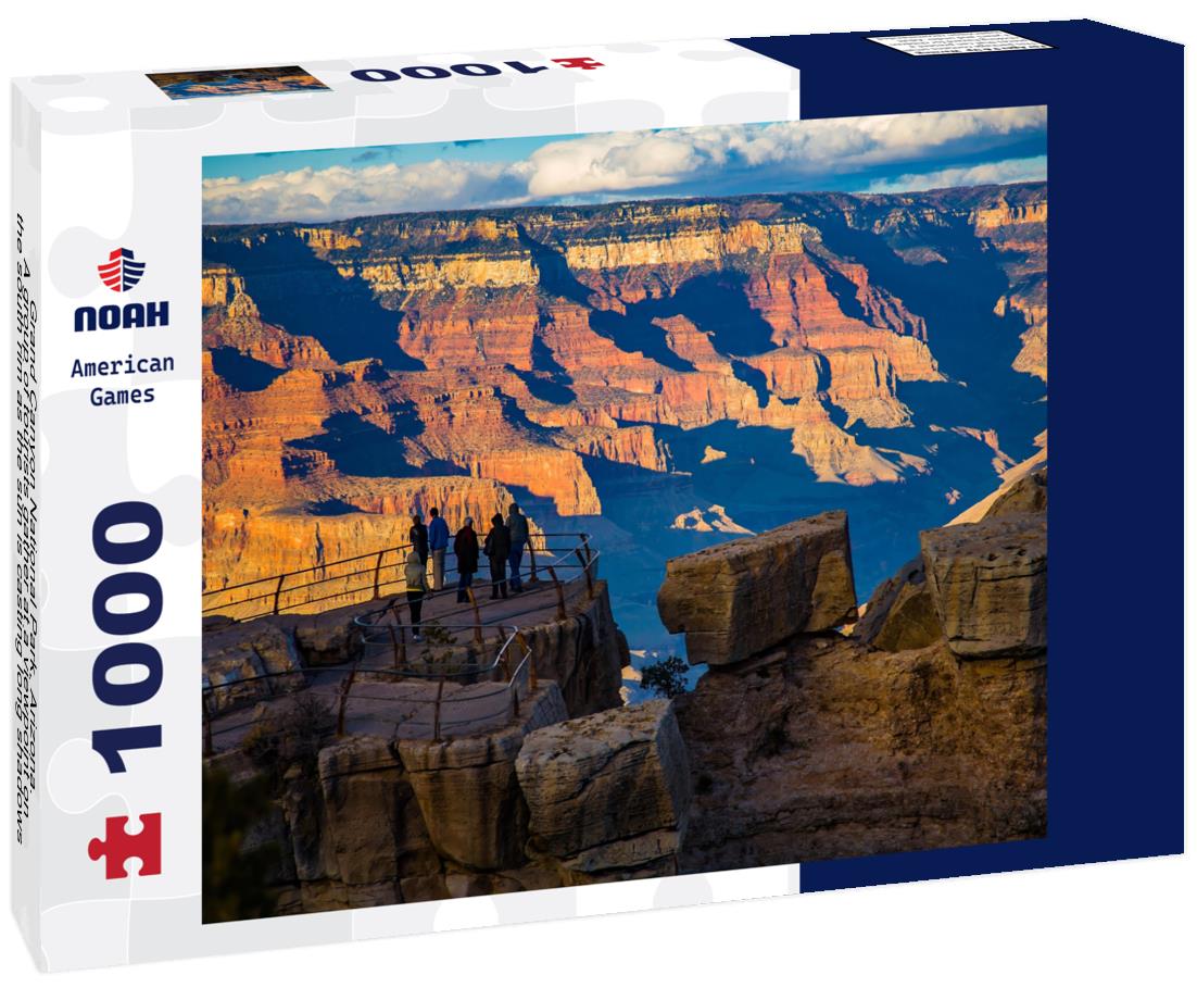 Noah Jigsaw Puzzle Grand Canyon National Park, Arizona. A group of tourists gather at a viewpoint on the south rim as the sun is casting long shadows 1000 Pieces
