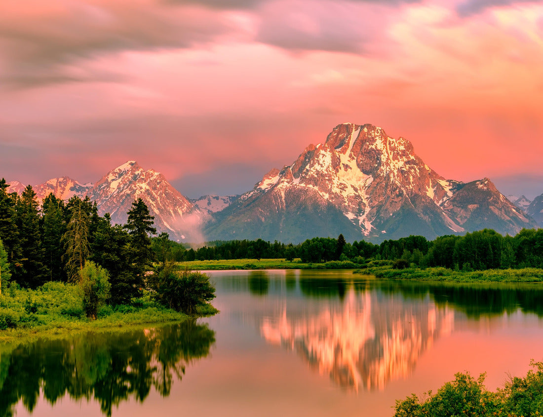 Noah Jigsaw Puzzle Grand Teton Mountains from Oxbow Bend on the Snake River at sunrise. Grand Teton National Park, Wyoming, USA 1000 Pieces