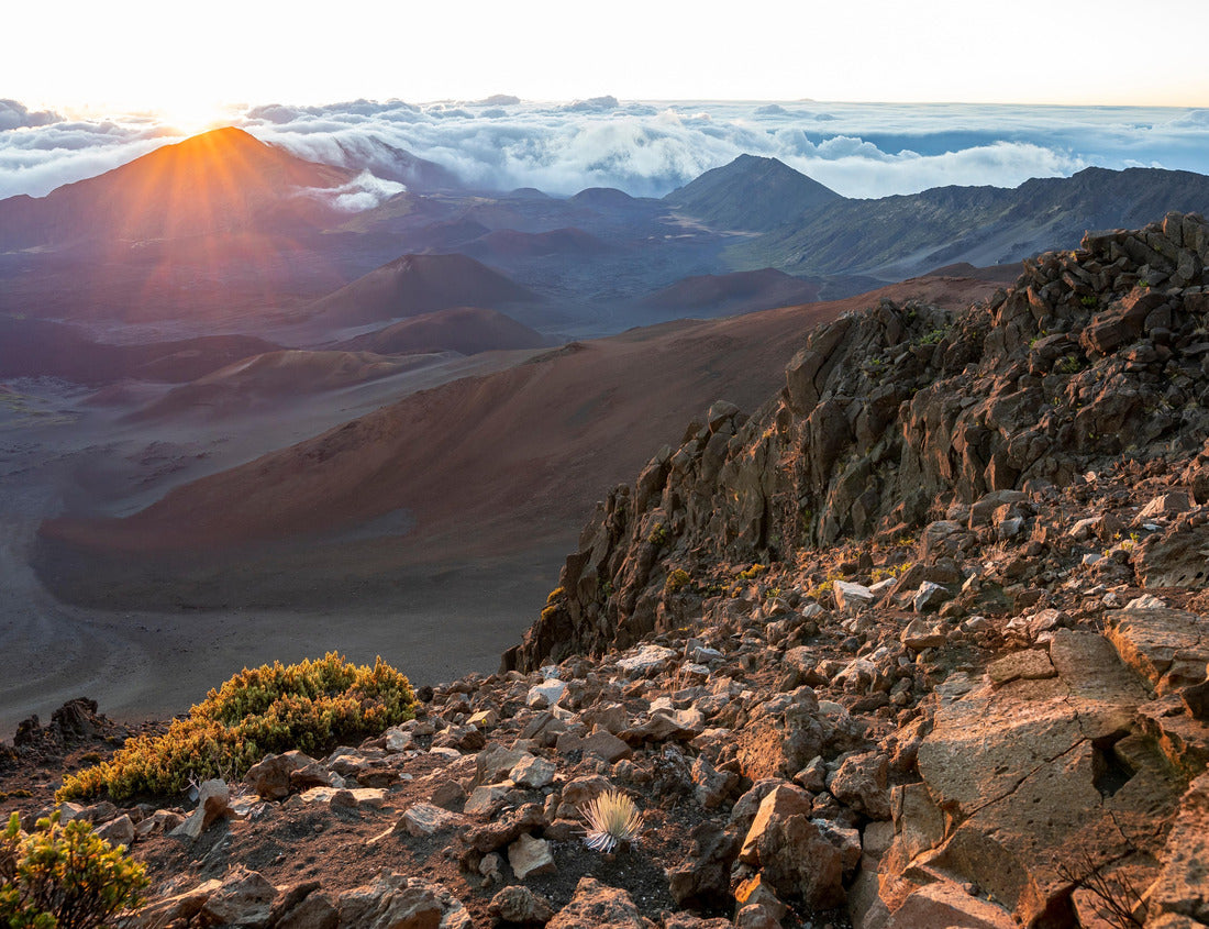 Noah Jigsaw Puzzle The sun rises dramatically over the dormant volcano and jagged peaks of Haleakala National Park on the island of Maui, Hawaii 1000 Pieces