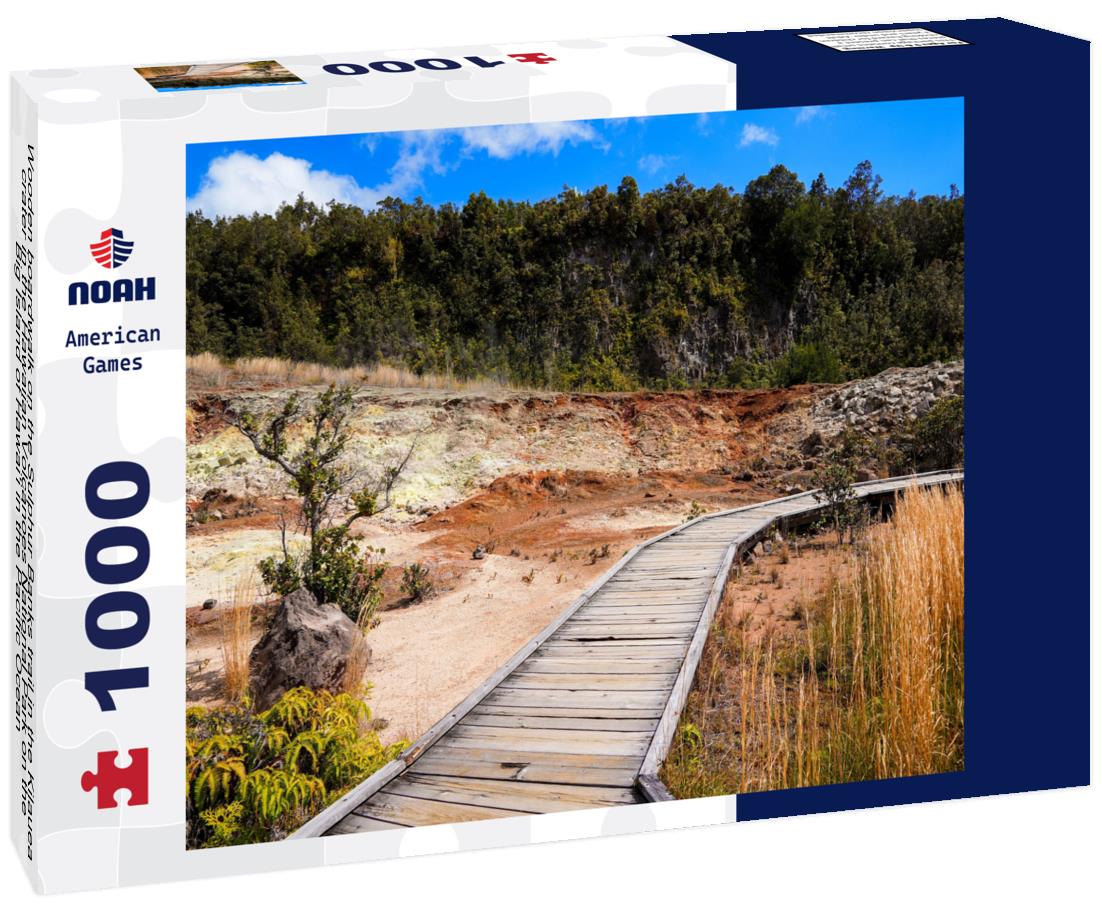 Noah Jigsaw Puzzle Wooden boardwalk on the Sulphur Banks trail in the Kilauea crater in the Hawaiian Volcanoes National Park on the Big Island of Hawai'i in the Pacific Ocean 1000 Pieces