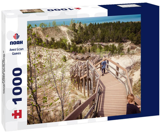 Noah Jigsaw Puzzle Boardwalk steps down a dune at Indiana Dunes National Park 1000 Pieces