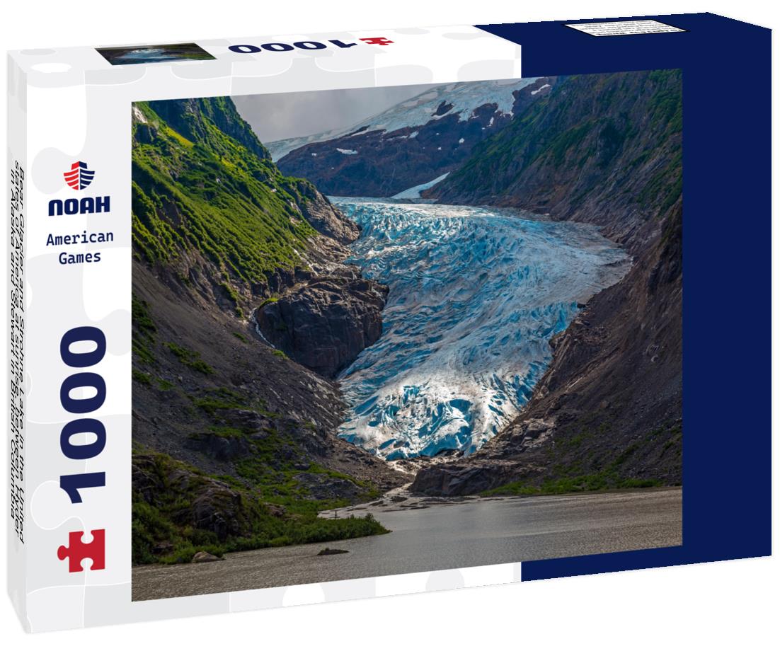 Noah Jigsaw Puzzle Bear Glacier and Strohne Lake in the United states of America at sunrise, between Hyder in Alaska and Stewart in British Columbia, Canada, Kenai fjords national park 1000 Pieces