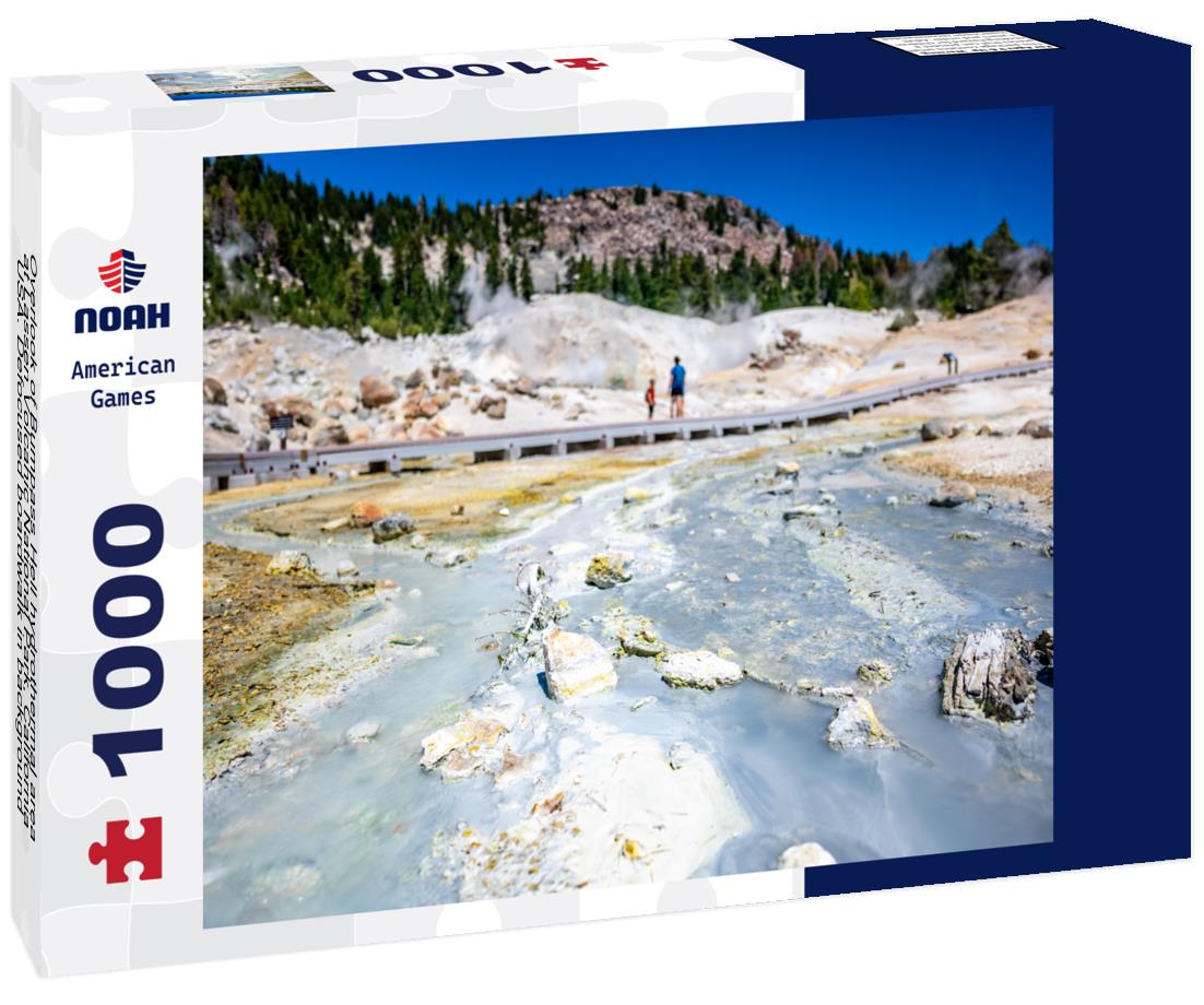 Noah Jigsaw Puzzle Overlook of Bumpass Hell hydrothermal area at Lassen Volcanic National Park, California, USA. Defocused boardwalk in background 1000 Pieces