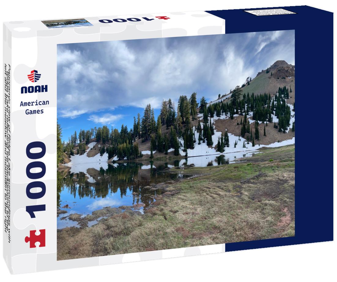 Noah Jigsaw Puzzle Panoramic view of Ridge Lake surroundings with Ridge Lake reflecting the background to the left and the meadow and mountain to the right at Lassen Volcanic National Park 1000 Pieces