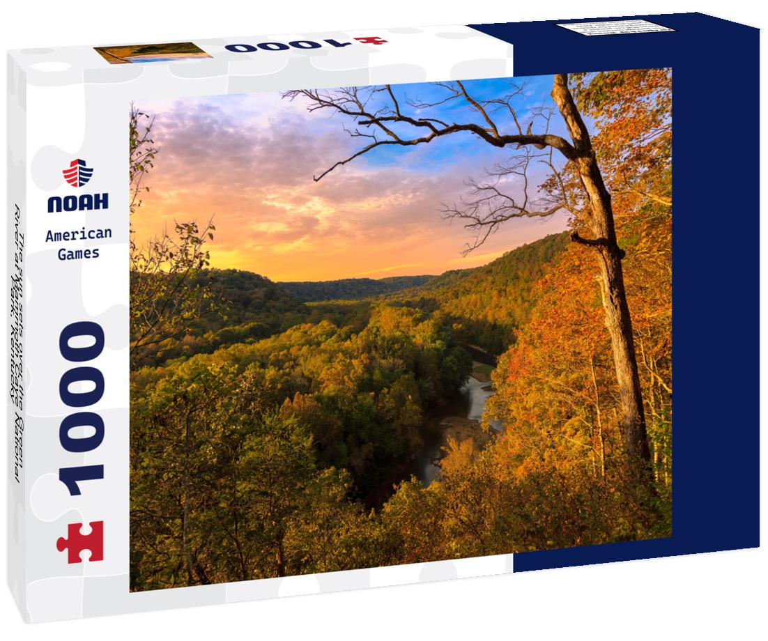 The sun sets over the Green River at Mammoth Cave National Park, Kentucky 1000pc Puzzle