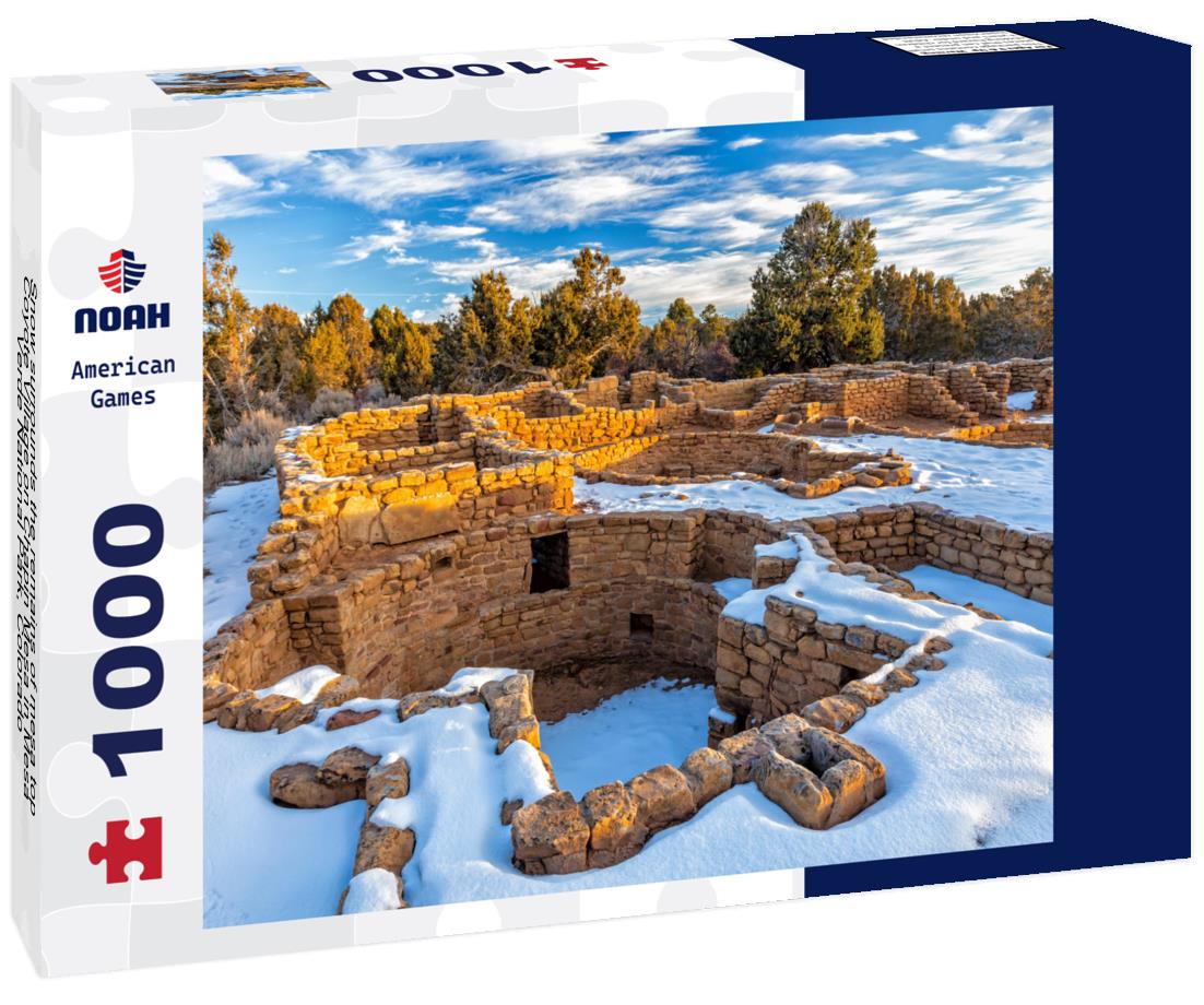 Noah Jigsaw Puzzle Snow surrounds the remains of mesa top Coyote Village on Chapin Mesa in Mesa Verde National Park, Colorado 1000 Pieces