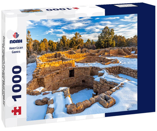 Noah Jigsaw Puzzle Snow surrounds the remains of mesa top Coyote Village on Chapin Mesa in Mesa Verde National Park, Colorado 1000 Pieces
