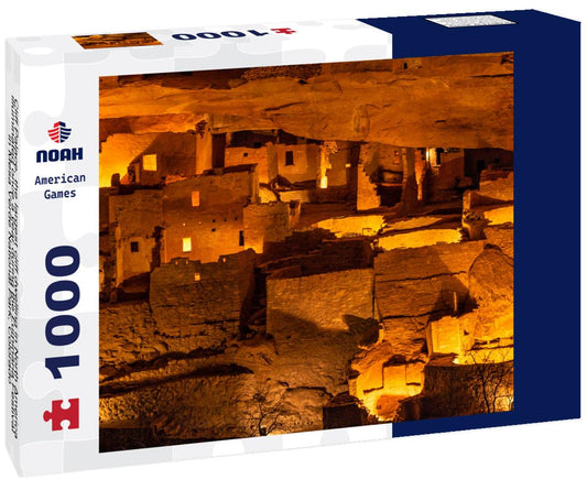 Noah Jigsaw Puzzle Cliff Palace, the largest cliff dwelling in North America, illuminated once a year during the Luminaria Festival in Mesa Verde National Park, Colorado 1000 Pieces