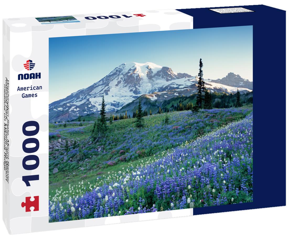 Noah Jigsaw Puzzle Washington State, Mount Rainier National Park, Lupine and Bistort meadow on Mazama Ridge 1000 Pieces