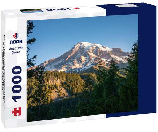 Noah Jigsaw Puzzle View of Forest and Snow Capped Mountain at Mount Rainier National Park in Washington State, USA 1000 Pieces
