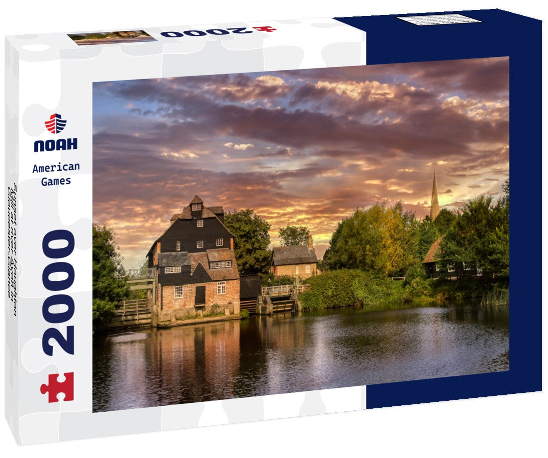 Sunset over Houghton Mill at river Avon in Gloucester-Glance 2000pc Puzzle