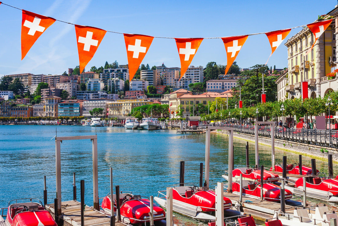 Noah Jigsaw Puzzle Panoramic view of Lake Lugano, mountains and the city of Lugano, Ticino Canton, Switzerland 2000 pieces
