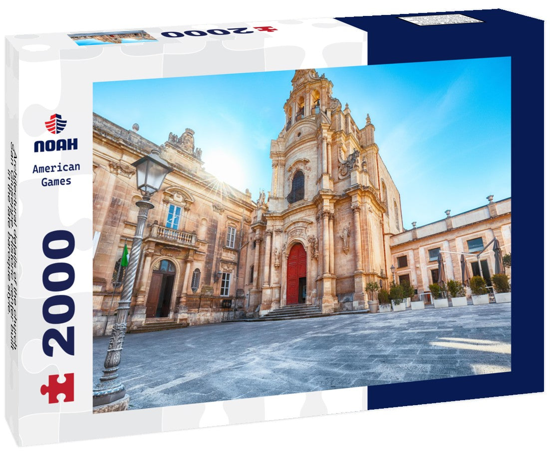 Architectural details of the church San Giuseppe. Historic center built in the late baroque style. Ragusa, Sicily, Italy 2000pc Puzzle