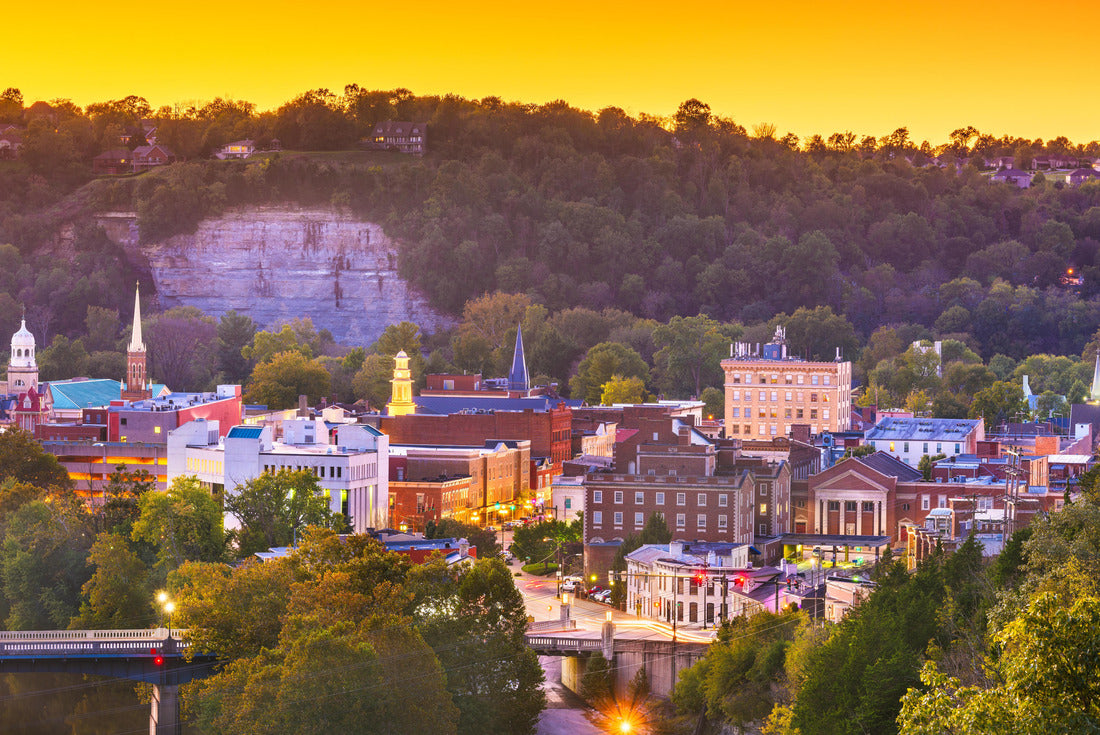 Frankfort, Kentucky, USA City skyline at the Kentucky River at dusk 2000pc Puzzle
