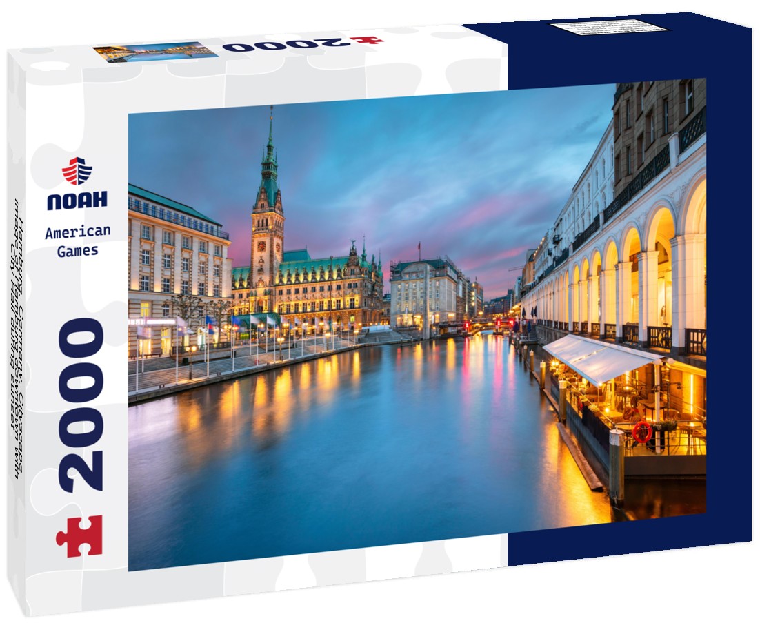 Hamburg, Germany. Cityscape image of Hamburg downtown with City Hall during sunset 2000pc Puzzle