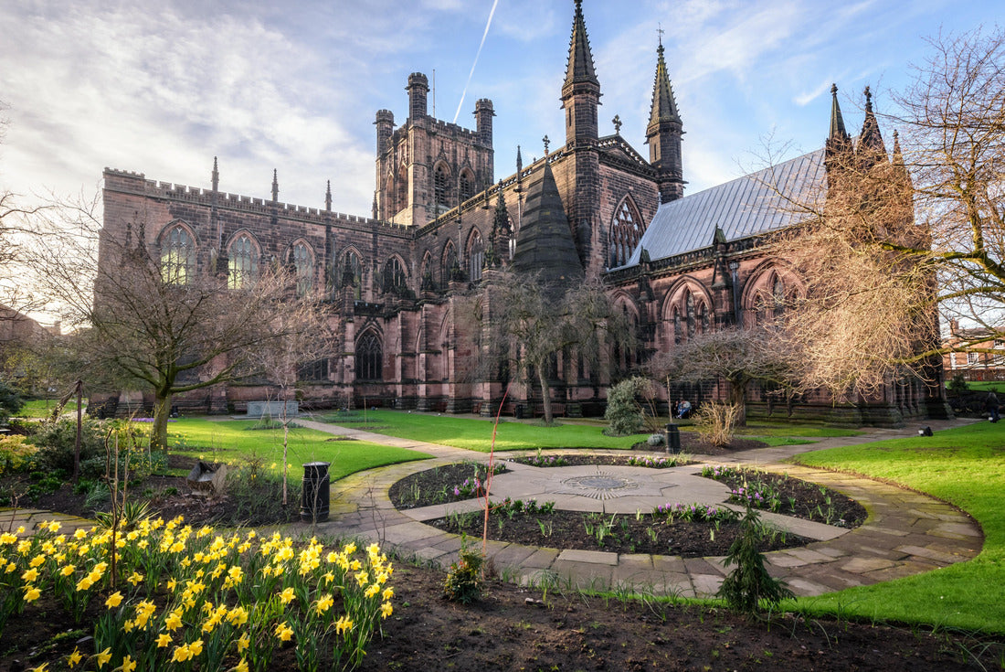Spring flower blooming in the garden of Chester cathedral , Chester city, England 2000pc Puzzle