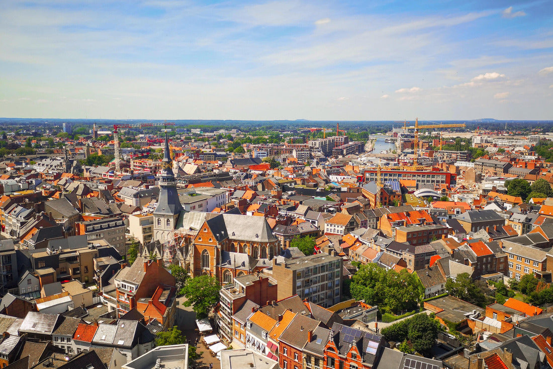 Hasselt City Center Skyline with blue sky in summer, in the province of Limburg, Belgium 2000pc Puzzle