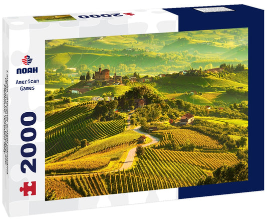Noah Jigsaw Puzzle Langhe vineyards sunset panorama, Grinzane Cavour, Unesco site, Piedmont, northern Italy 2000 pieces