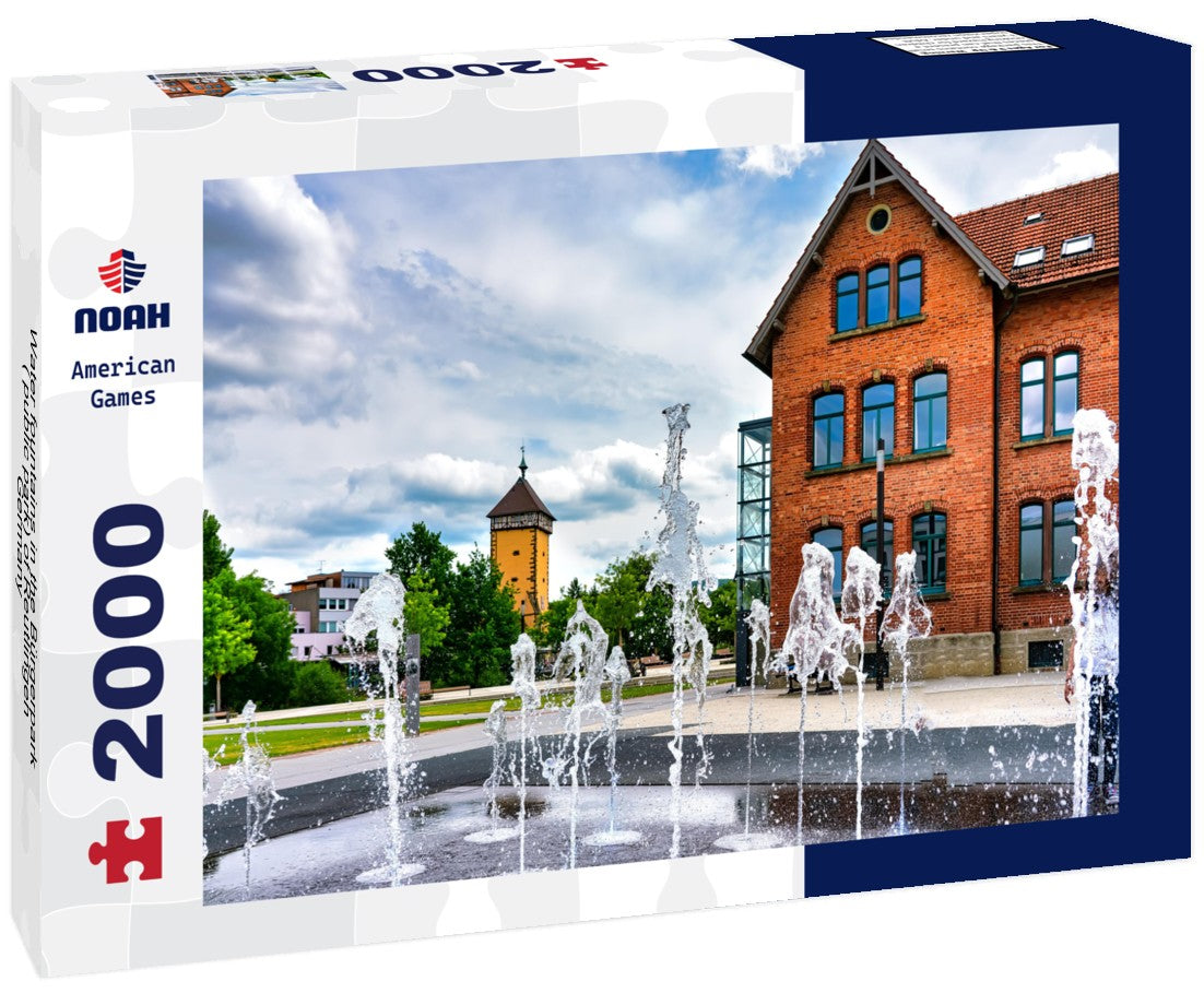 Water fountains in the Bürgerpark ( public park) of Reutlingen, Germany 2000pc Puzzle