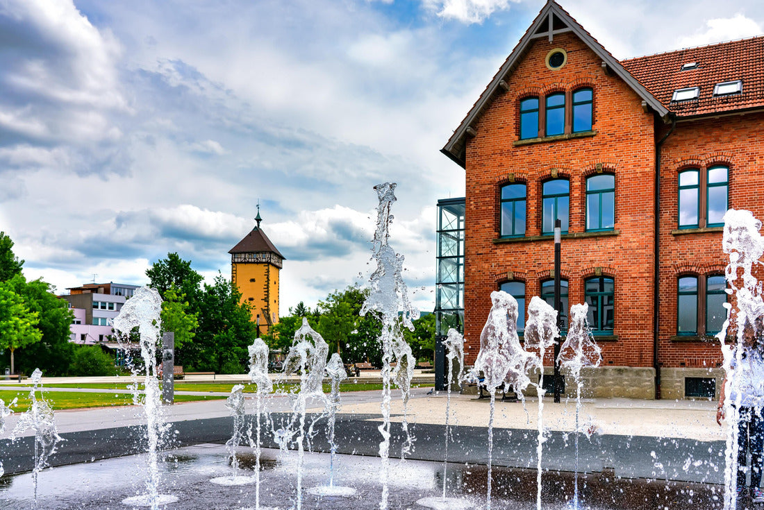 Water fountains in the Bürgerpark ( public park) of Reutlingen, Germany 2000pc Puzzle