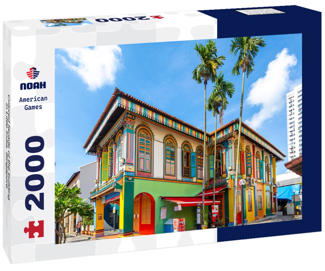 Colored facade of the building in Little India, Singapore 2000pc Puzzle