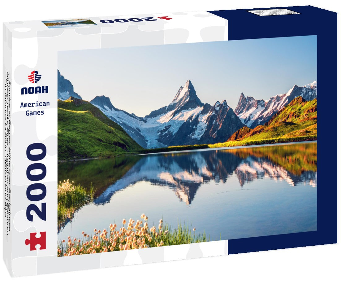 Sunrise at Berner Höhe over Bachalpsee. Highest peaks Eiger, Jungfrau and Faulhorn in famous location. Switzerland Alps, Grindelwald valley 2000pc Puzzle