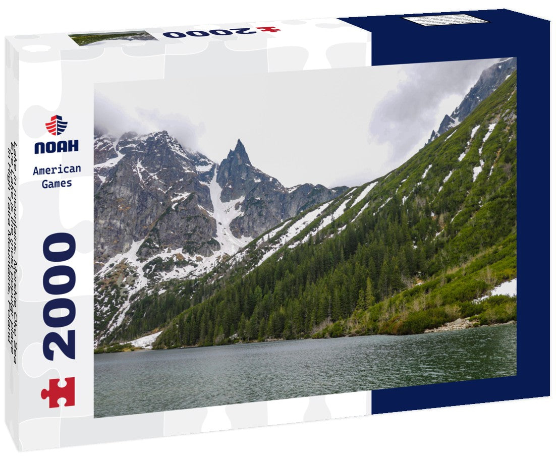 Noah Jigsaw Puzzle Lake in mountains. Morskie Oko Sea Eye Lake is the most popular place in High Tatra Mountains, Poland 2000 pieces