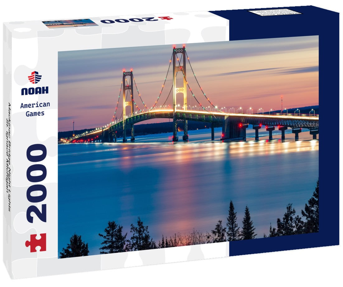 Mackinac Bridge Night Lights, St. Ignace MIchigan 2000pc Puzzle