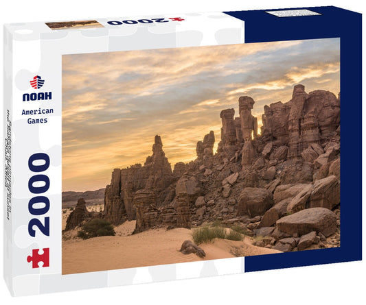 Noah Jigsaw Puzzle Sandstone pinnacles in the Sahara desert at sunset, Chad, Africa 2000 pieces