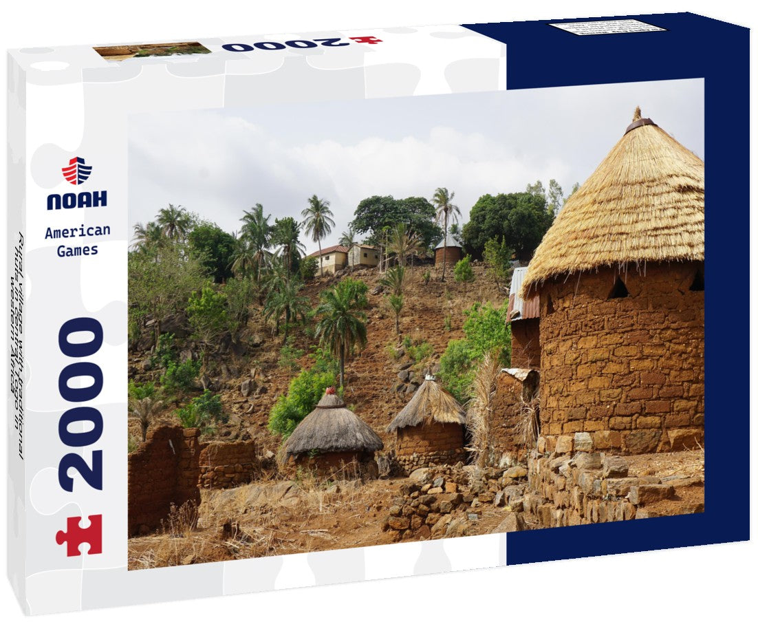 Noah Jigsaw Puzzle Rural village with traditional huts in central Togo in western Africa 2000 pieces
