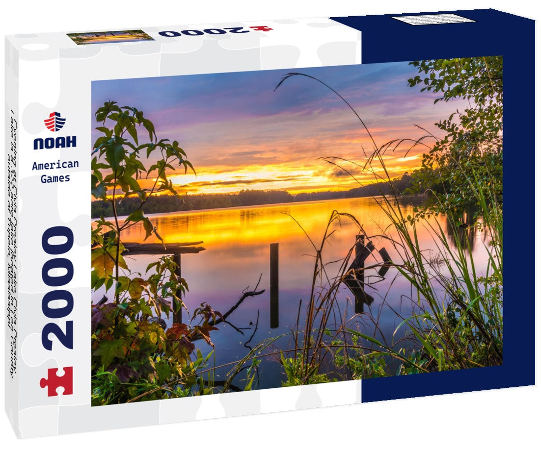 Evening at Elvis Presley Lake Elvis Presley Lake is a 322 acre lake located in Lee County, outside of Tupelo, Mississippi 2000pc Puzzle