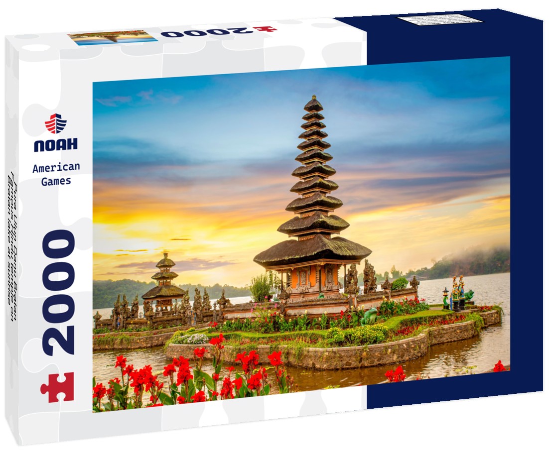 Noah Jigsaw Puzzle Pura Ulun Danu Bratan, Famous Hindu temple on Bratan lake at sunrise in Bali, Indonesia 2000 pieces