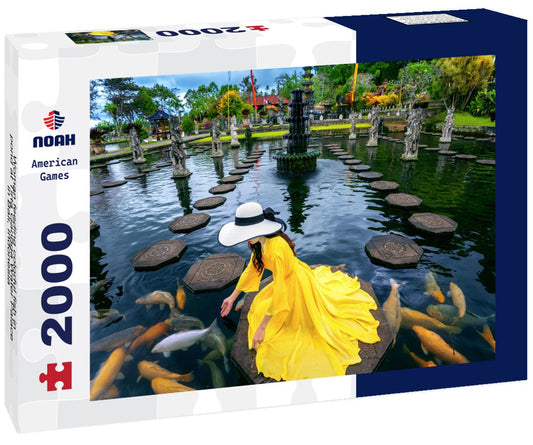 Noah Jigsaw Puzzle Woman feeding colorful fish in pond at Tirta Gangga Water Palace in Bali, Indonesia 2000 pieces