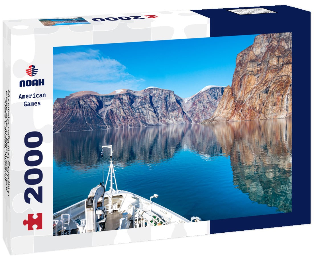 Mountains reflection,Expedition cruise ship in Sam Ford Fjord, Arctic Canada, Nunavut 2000pc Puzzle