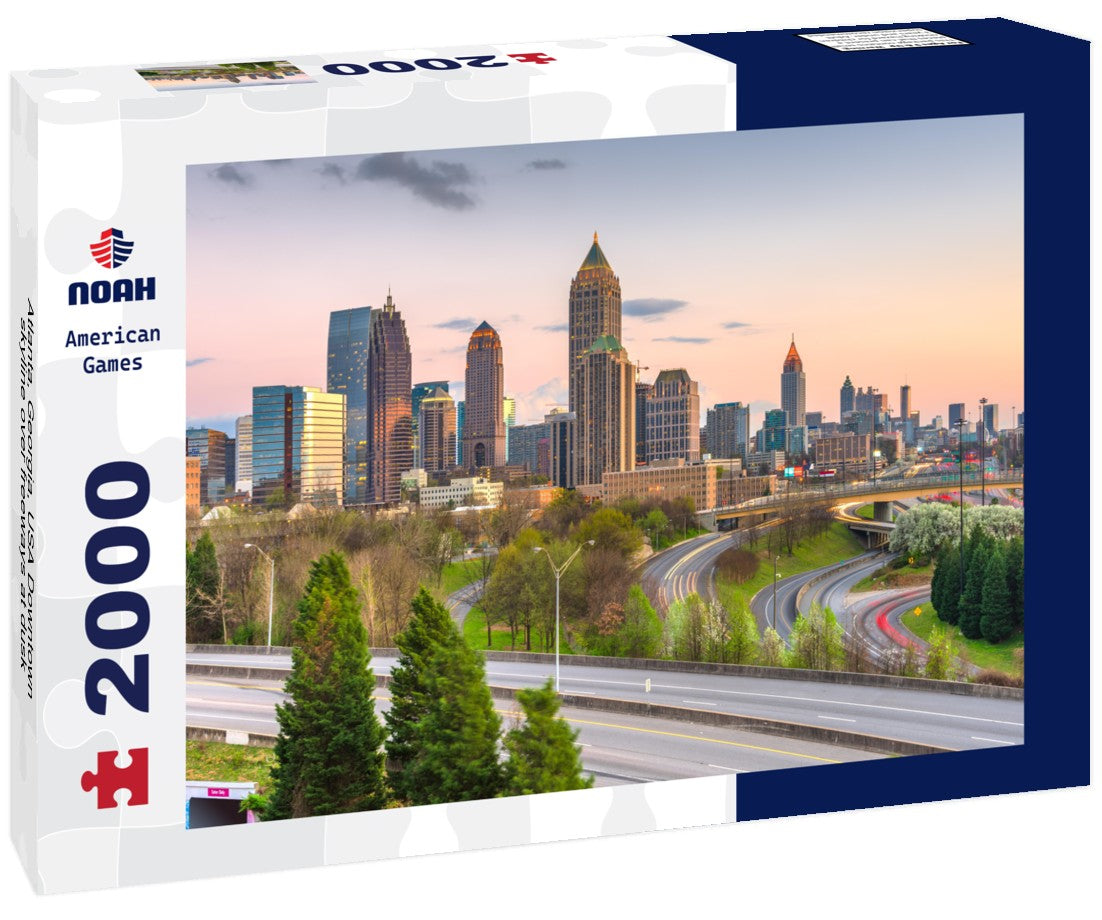 Atlanta, Georgia, USA Downtown skyline over freeways at dusk 2000pc Puzzle