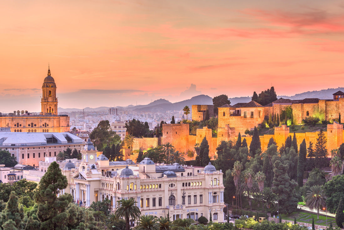 Malaga, Spain old town skyline at dusk 2000pc Puzzle