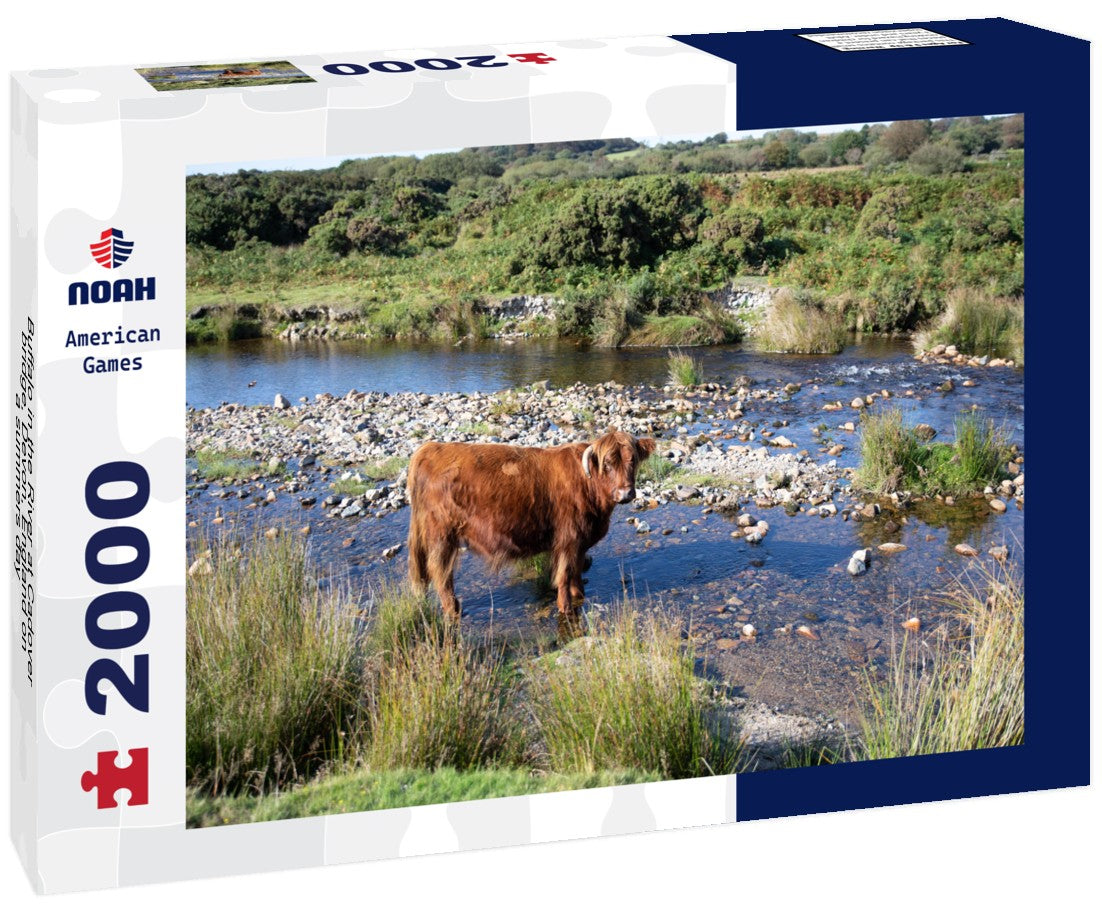 Buffalo in the River at Cadover bridge, Devon, England on a summers day 2000pc Puzzle