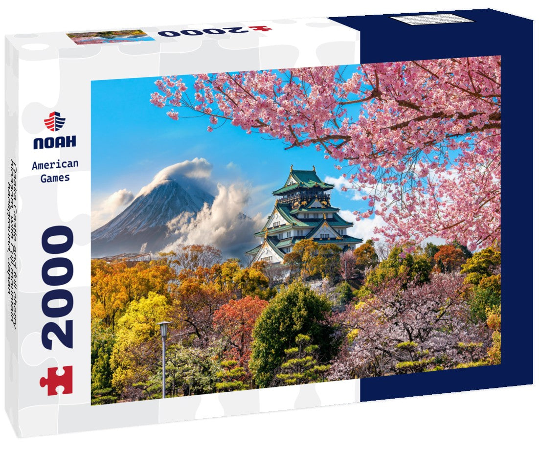 Osaka Castle and full cherry blossom, with Fuji mountain background, Japan 2000pc Puzzle