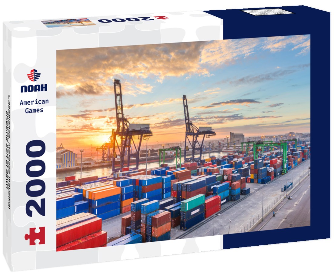 Casablanca, Morocco industrial shipping port at dawn 2000pc Puzzle