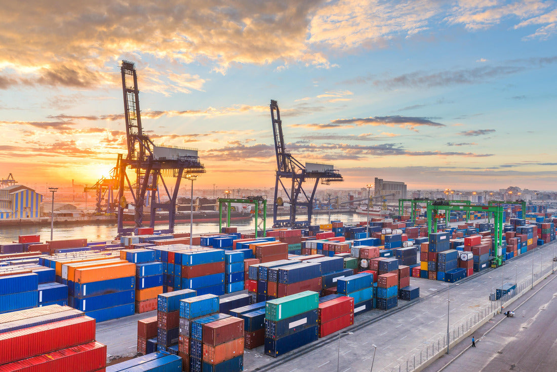 Casablanca, Morocco industrial shipping port at dawn 2000pc Puzzle