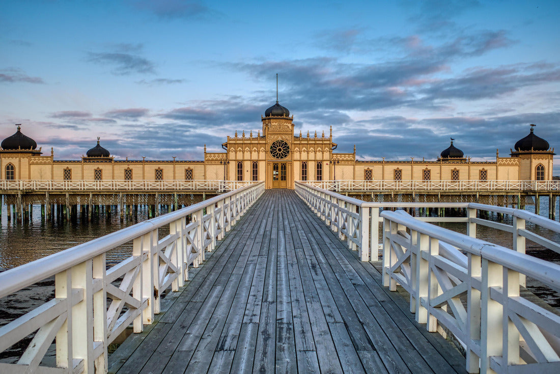 Cold bath house, kallbadhuset, on poles on a beautiful morning by the beach in Varberg Sweden 2000pc Puzzle