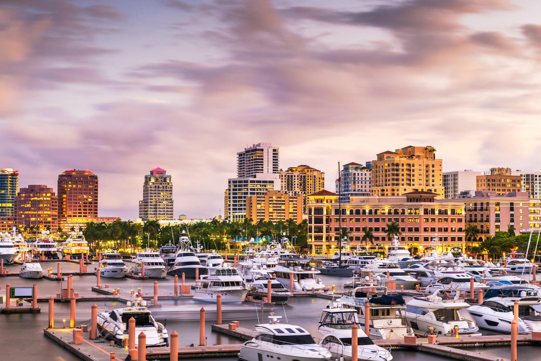 Noah Jigsaw Puzzle West Palm Beach, Florida, USA Downtown Skyline on the Intracoastal Waterway at dawn 2000 pieces